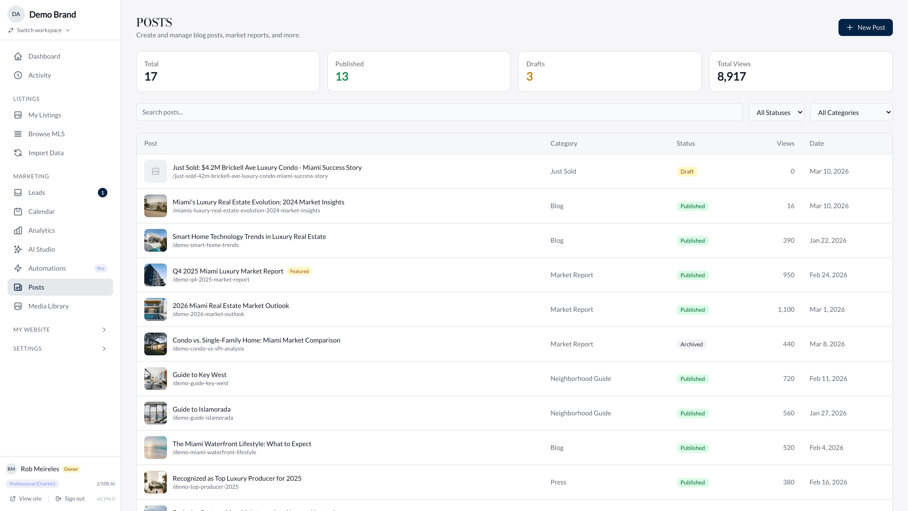Blog & Content screenshot
