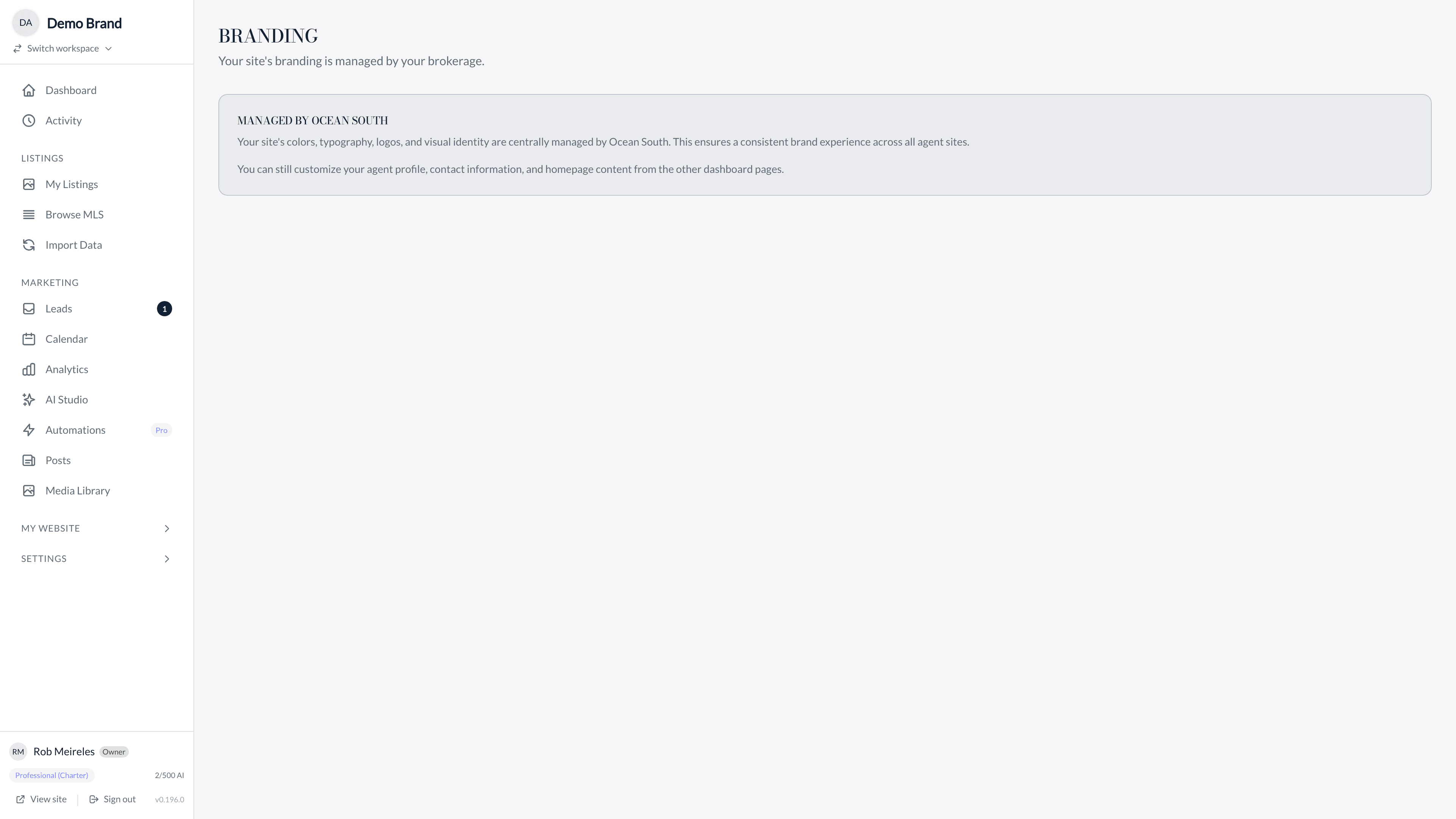 Custom Branding screenshot