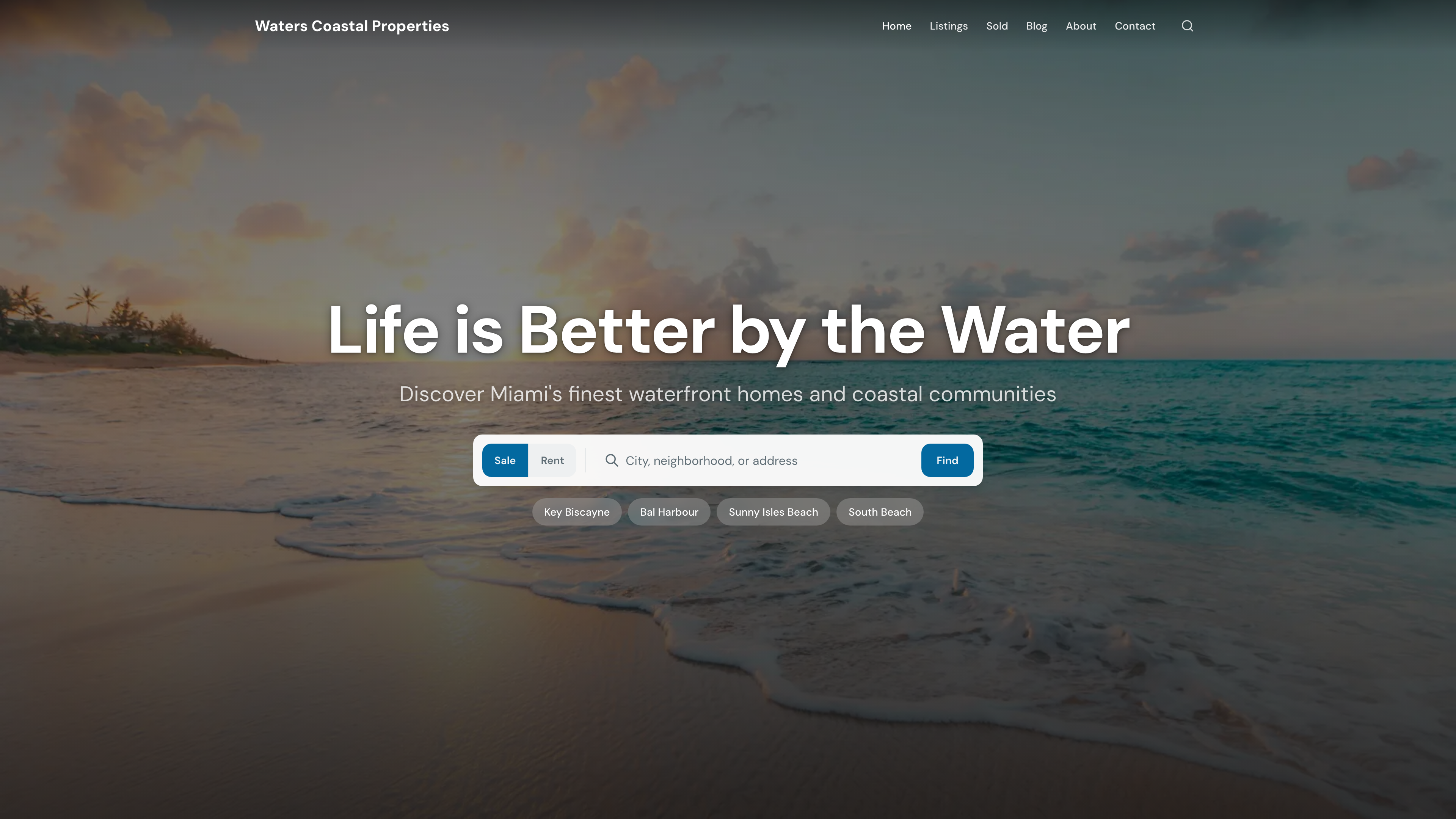 Waters Coastal Properties template preview